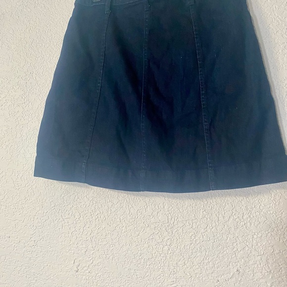 LC Lauren Conrad Dark denim button down fall skirt with pockets - Picture 2 of 6
